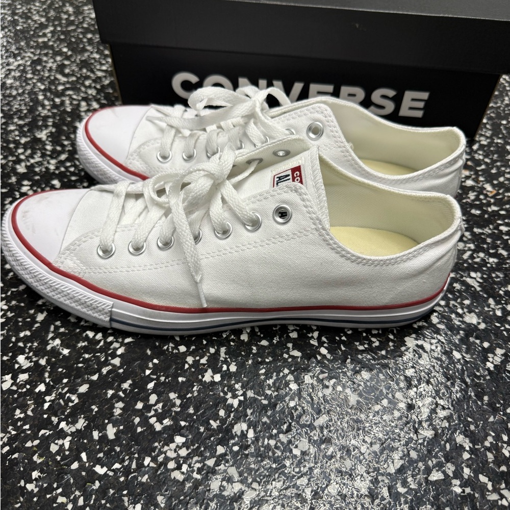 Converse Chuck Taylor All Star White and Red Low-Top Sneakers